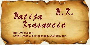 Matija Krasavčić vizit kartica